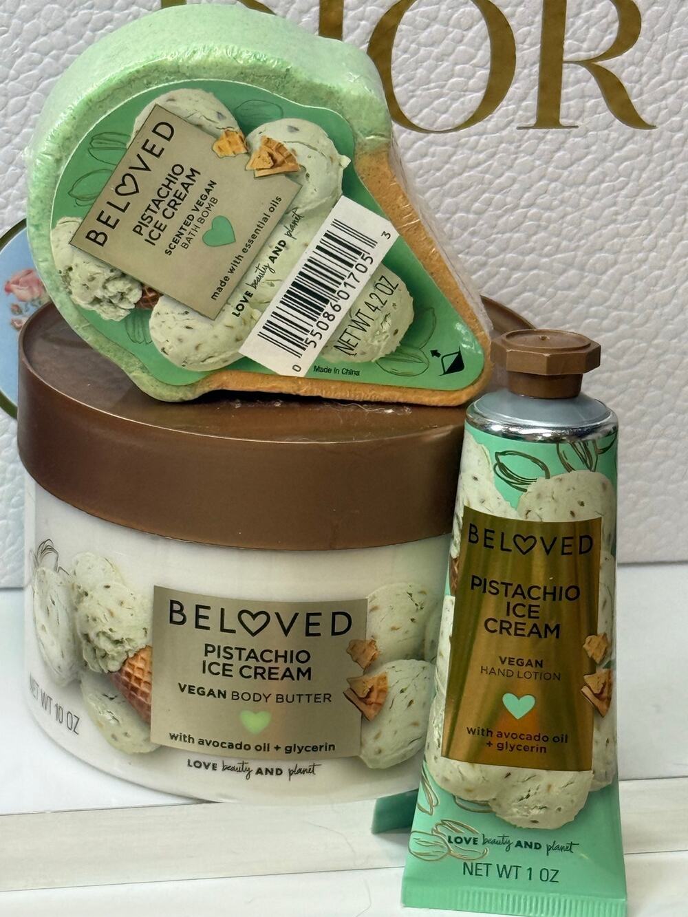 Beloved BUNDLE - Body Butter, Bath Bomb & Hand Lotion - PISTACHIO ICE CREAM -NEW
